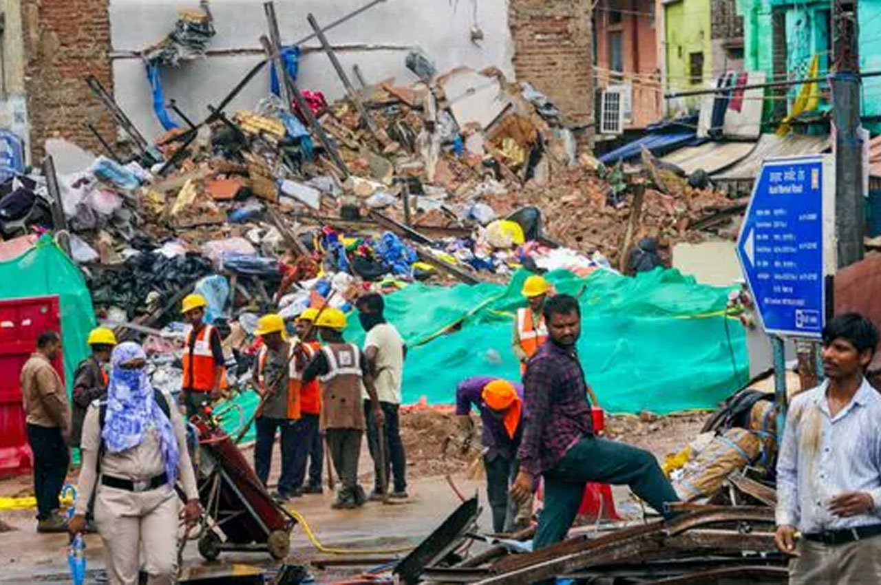 Four-Storey Building Collapses in Delhi
