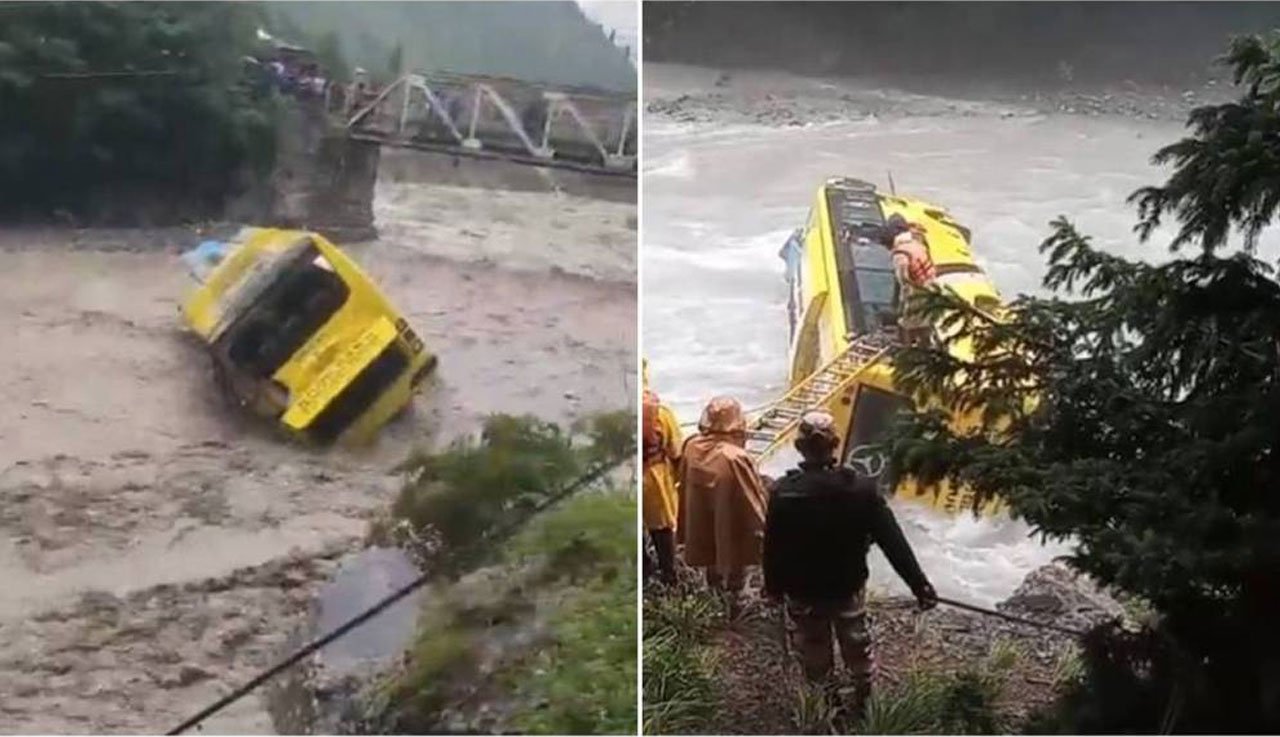 ITBP Bus Falls into Sindh River in Ganderbal Amid Heavy Rain, Rescue Underway