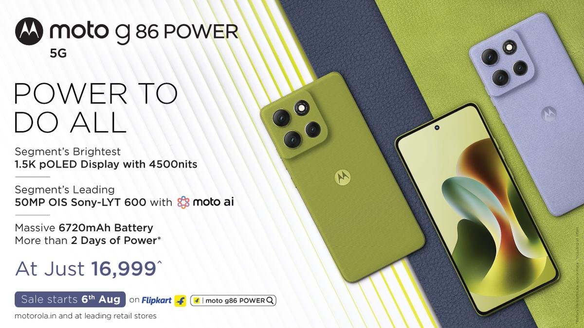 Motorola Launches Moto G86 Power 5G in India with Massive Battery, Flagship-Class Camera and Display